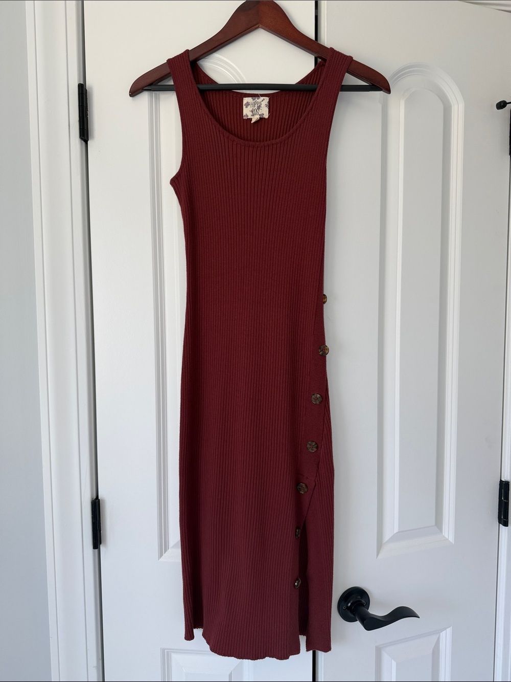 Hippie Rose Burgundy/Deep Red Sweater Tank Dress- Women M